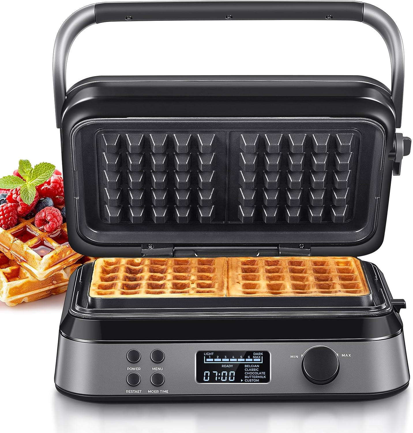 WAFFELEISEN mix012 Schwarz - Brombeere, Metall (30/18/35cm) - Reemix