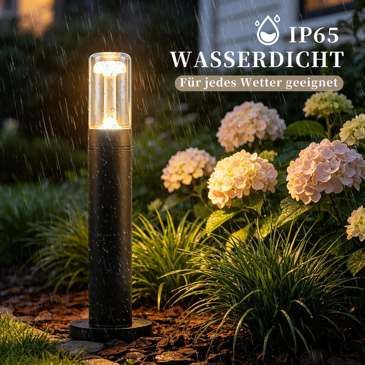 LED AUßENLEUCHTEN 12/12/40cm - Schwarz, Kunststoff (12/12/40cm) - Nettlife