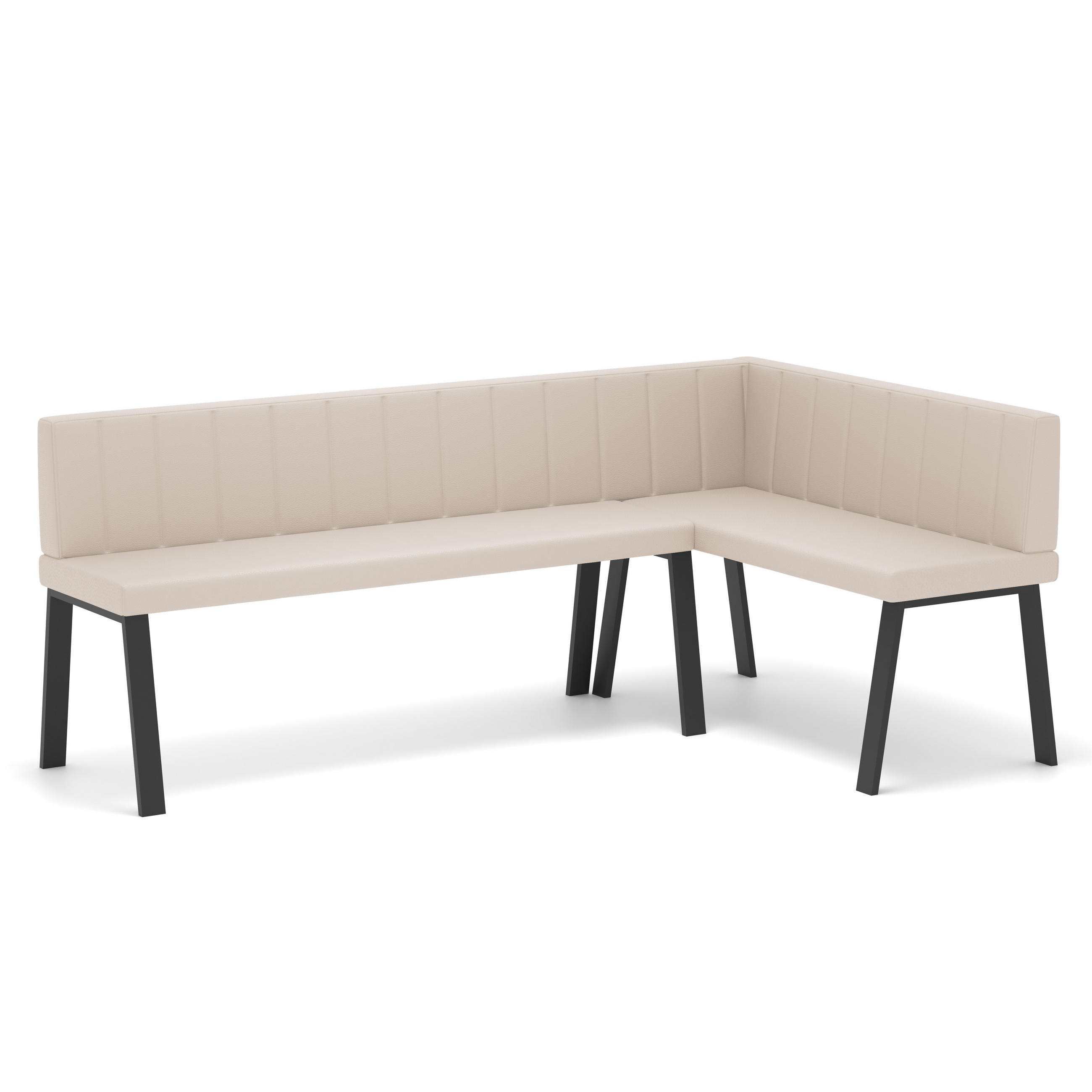 ECKBANK rechts MONO Y Kunstleder gesteppt, 196/142 cm Beige - Beige, Kunststoff/Textil (142/196cm) - Idohome