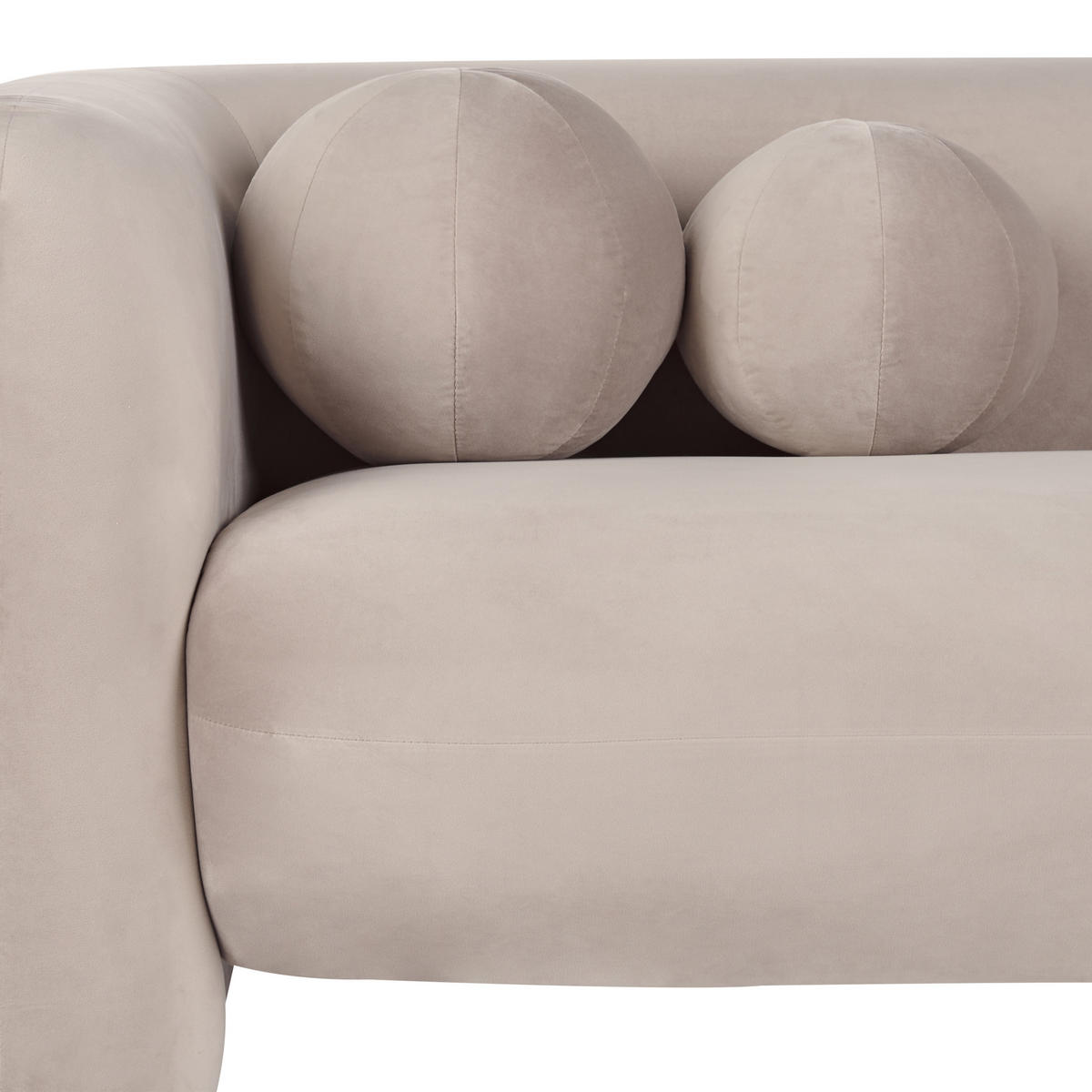 3-SITZER-SOFA Samtstoff taupe Leiren - Beige, Textil (224/73/83cm) - Beliani