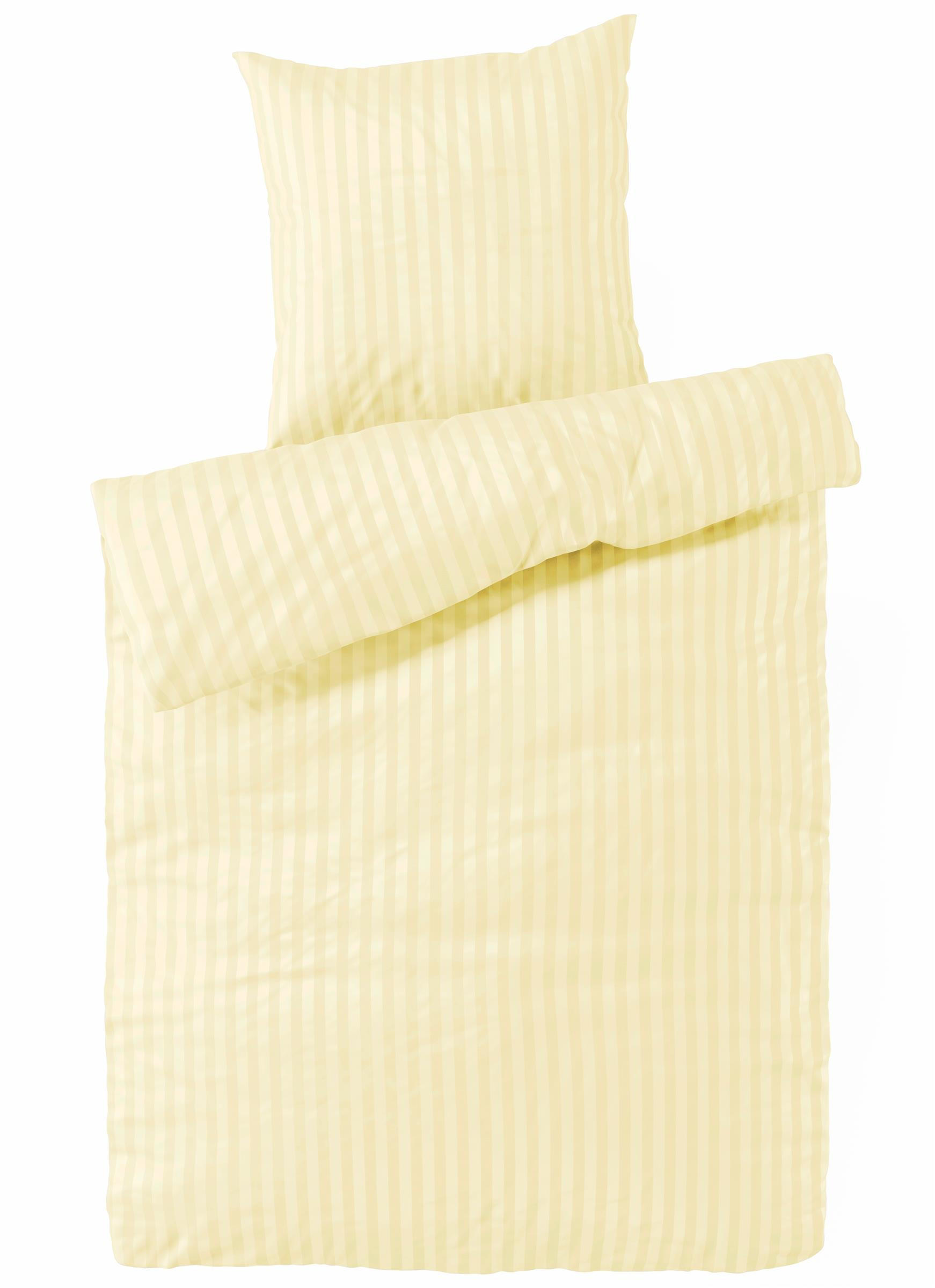 BETTWÄSCHE Damast 135x200 Creme gestreift - Bettbezug aus 100% Baumwolle - Creme, Textil (135/200cm) - Carpe Sonno