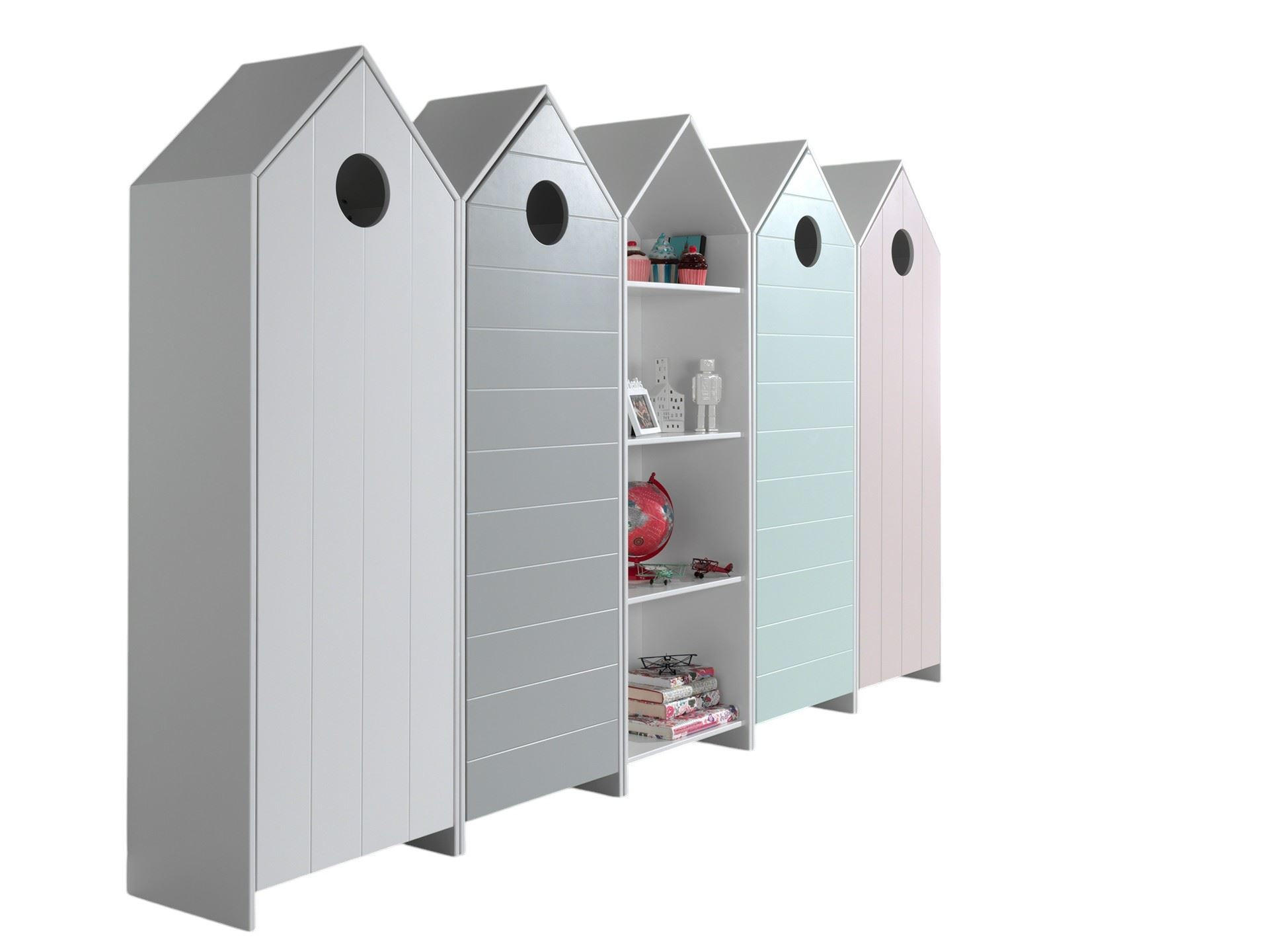 REGALSCHRANK Set Kania 288x37x171 MDF+Holzwerkstoff Weiß /Bunt - Multicolor, Holzwerkstoff (288/1/37cm) - 58aufmkessel