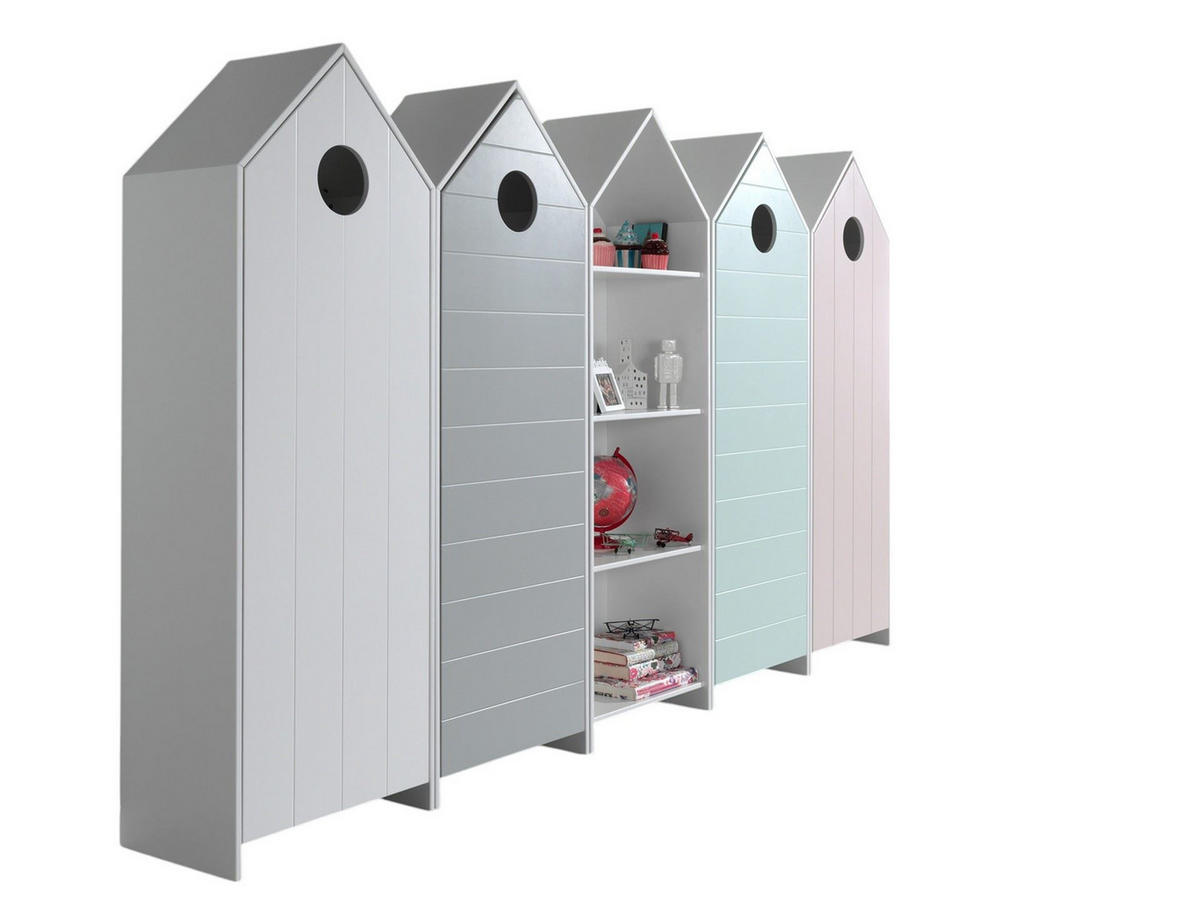 REGALSCHRANK Set Kania 288x37x171 MDF+Holzwerkstoff Weiß /Bunt - Multicolor, Holzwerkstoff (288/1/37cm) - 58aufmkessel