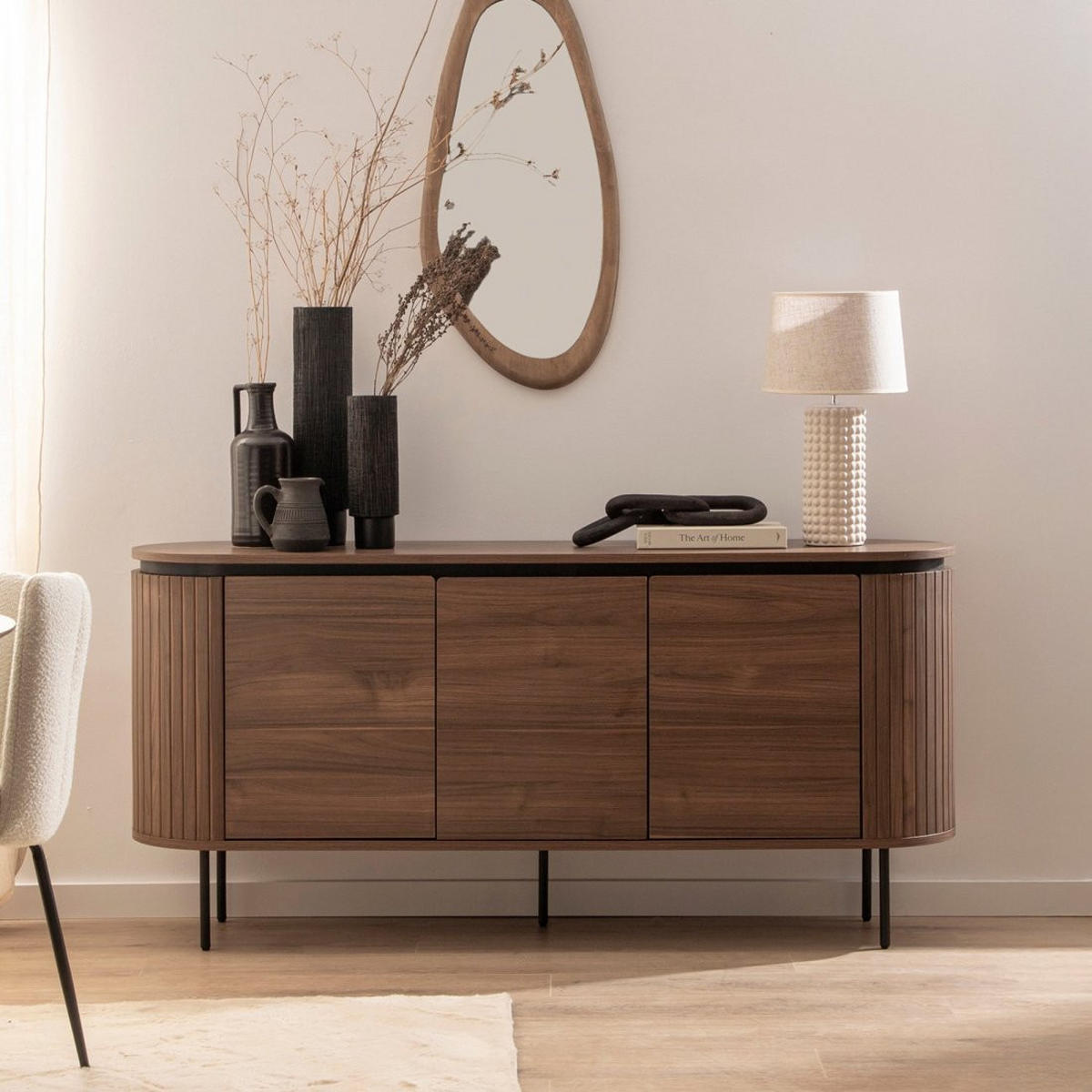 ANRICHTE NIEDRIGE Helios Walnuss 160 cm x 76 cm - Walnussfarben, Holzwerkstoff (160/76/40cm) - Klast Home