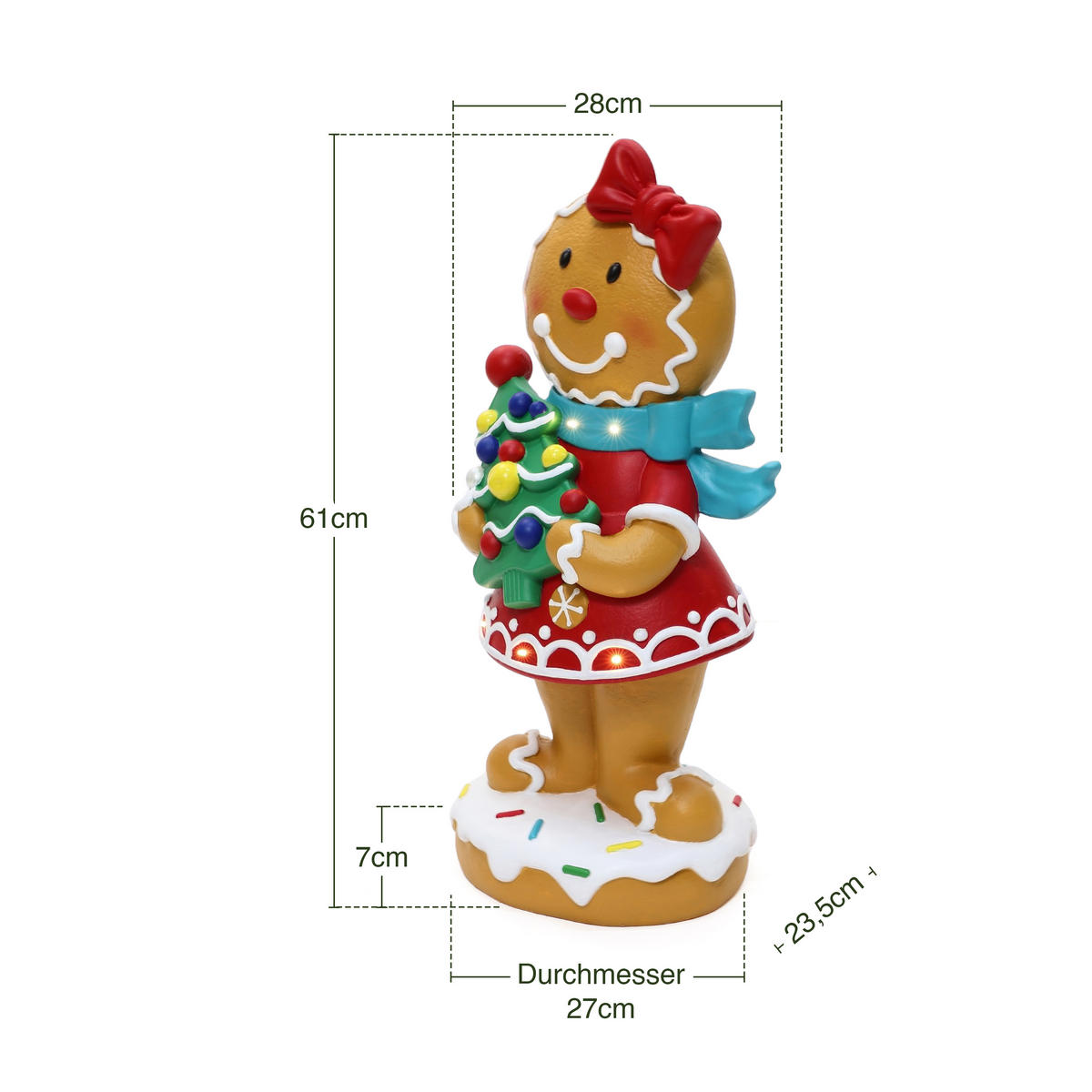 LEBKUCHENMANN Stehfigur 61CM HTHD0368-S - Braun, Stein (23.5/61/28cm) - Hometopia