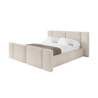 POLSTERBETT mit Bettkasten, Fußteil und Lattenrost, Boxbett ohne Matratze - RIVO-Z 200x200 Beige - Ecru, Holzwerkstoff/Textil (200/200cm) - ALTDECOR
