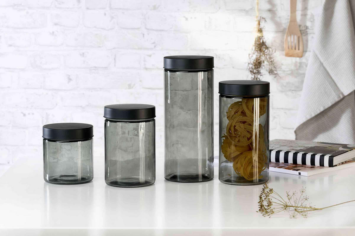 VORRATSGLÄSER-SET Lumos grau 8er Set - Grau, Glas (1/1/1cm) - Ritzenhoff Breker