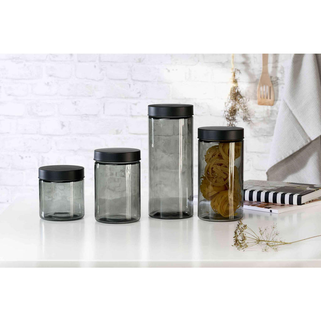 Thumbnail - Ritzenhoff Breker Vorratsgläser, Grau, Glas, 11x12x11 cm, Küchenzubehör, Vorratsbehälter, Vorratsgläser