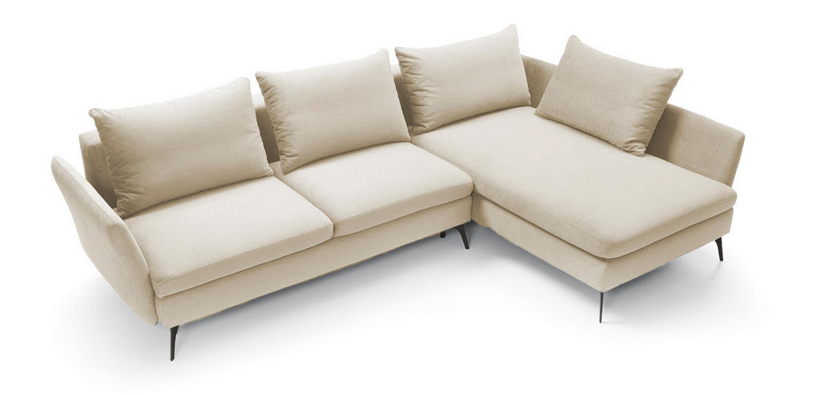 ECKSOFA Demisbal Cremeweiß mit Bettkasten - Creme, Textil (282/182cm) - Selsey