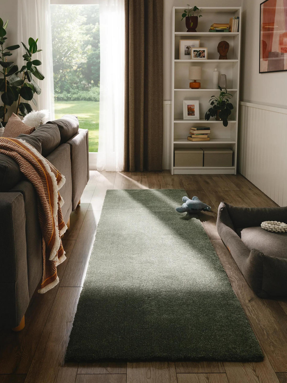 HOCHFLORTEPPICH Melvin waschbar 80/250 cm - Grün, Kunststoff (80/250cm) - benuta Nest