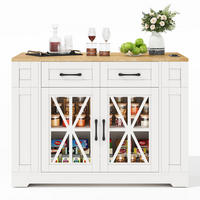 KÜCHENINSEL 120/92/40(65) cm Weiß/Natur aus MDF mit Klapptisch - Weiß, Holzwerkstoff (65/92/120cm) - OKMYHOME