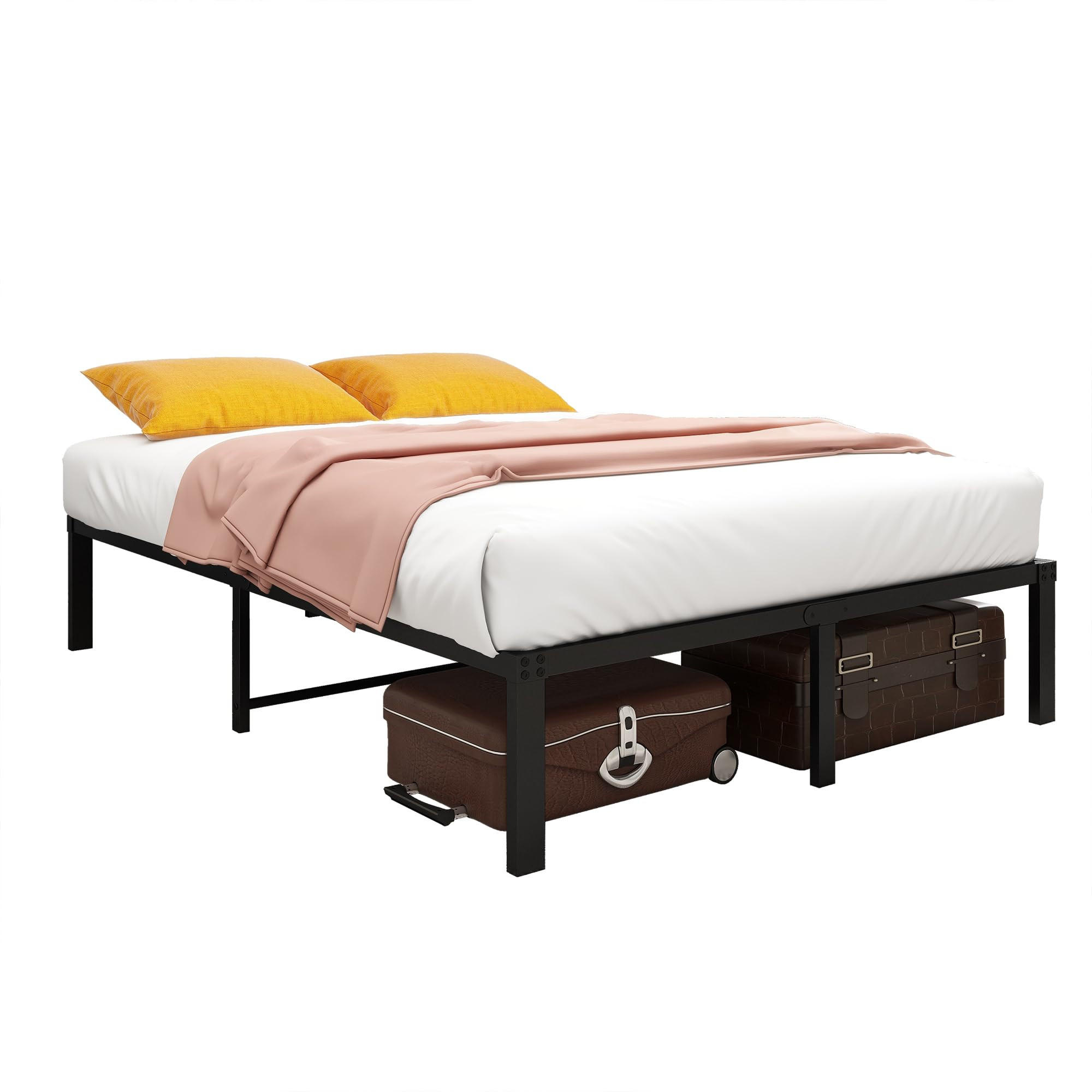 METALLBETT 140/200 cm DE-33035 mit Stauraum und geräuschlos Schwarz - Schwarz, Metall (140/200cm) - ComfortXL