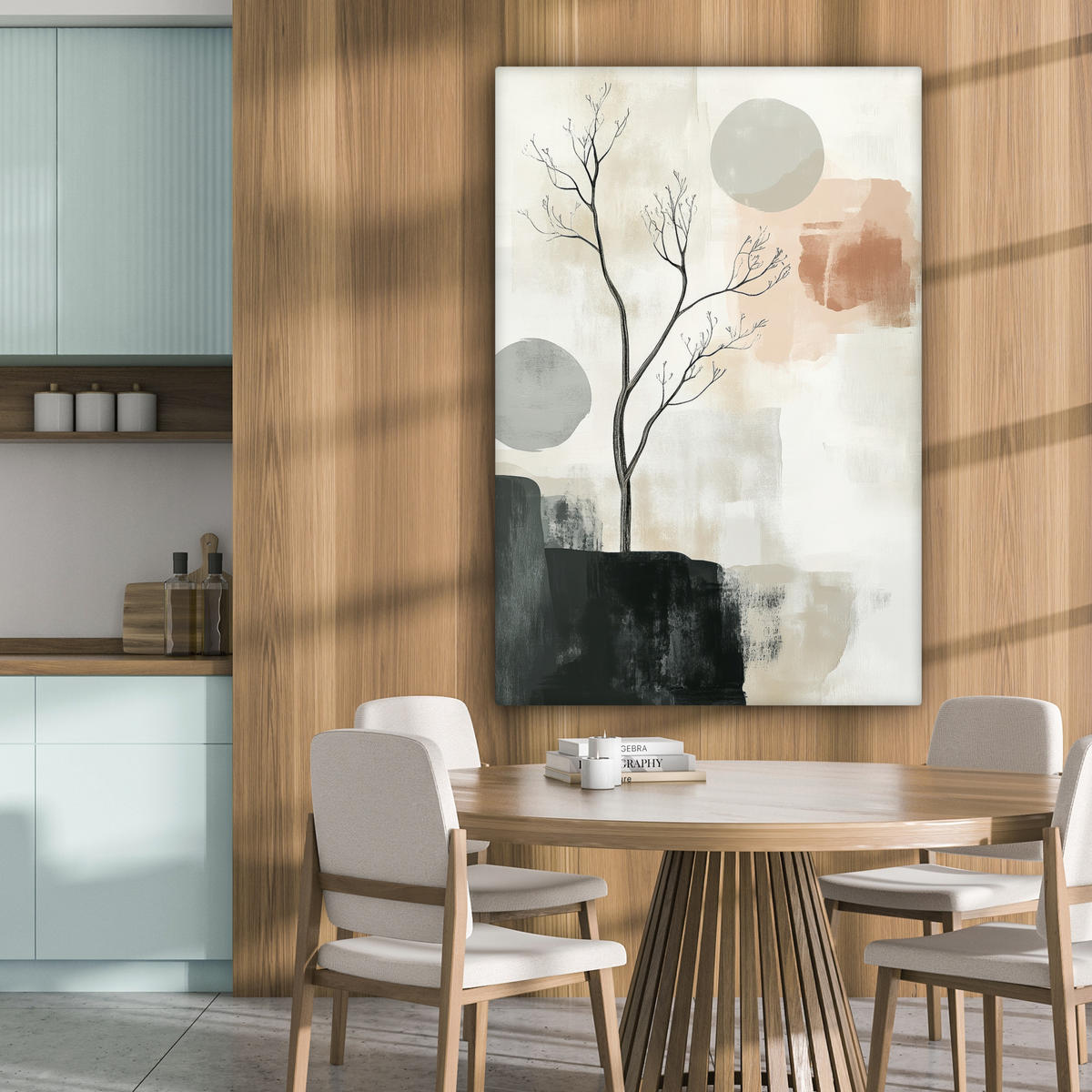 LEINWANDBILD Wabi sabi - Beige - Pflanze Deko Groß 90x140 cm - Sandfarben, Textil (90/140cm) - MuchoWow