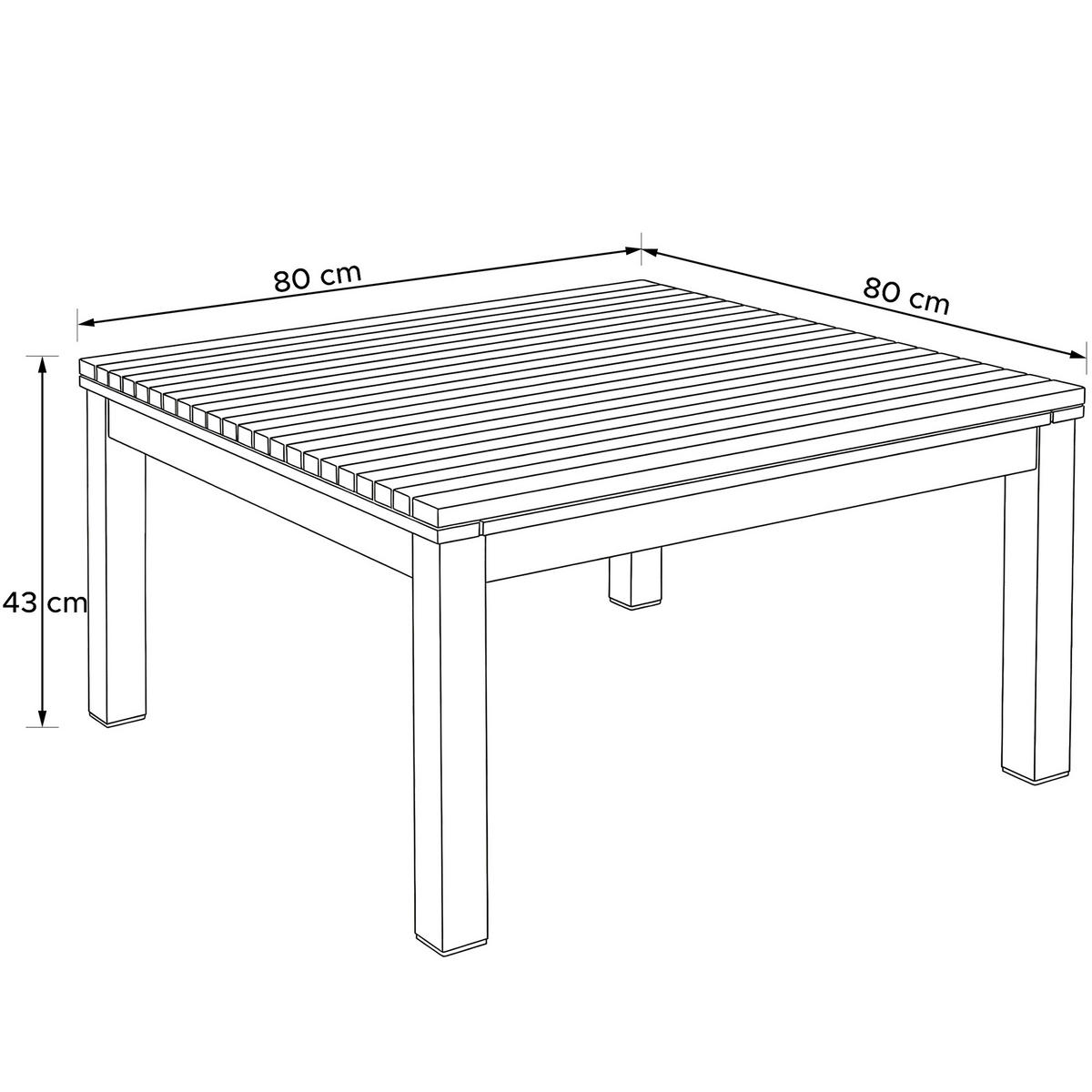 GARTENTISCH ARIATO - Anthrazit/Braun, Holz/Metall (80/80/43cm) - KONSIMO®