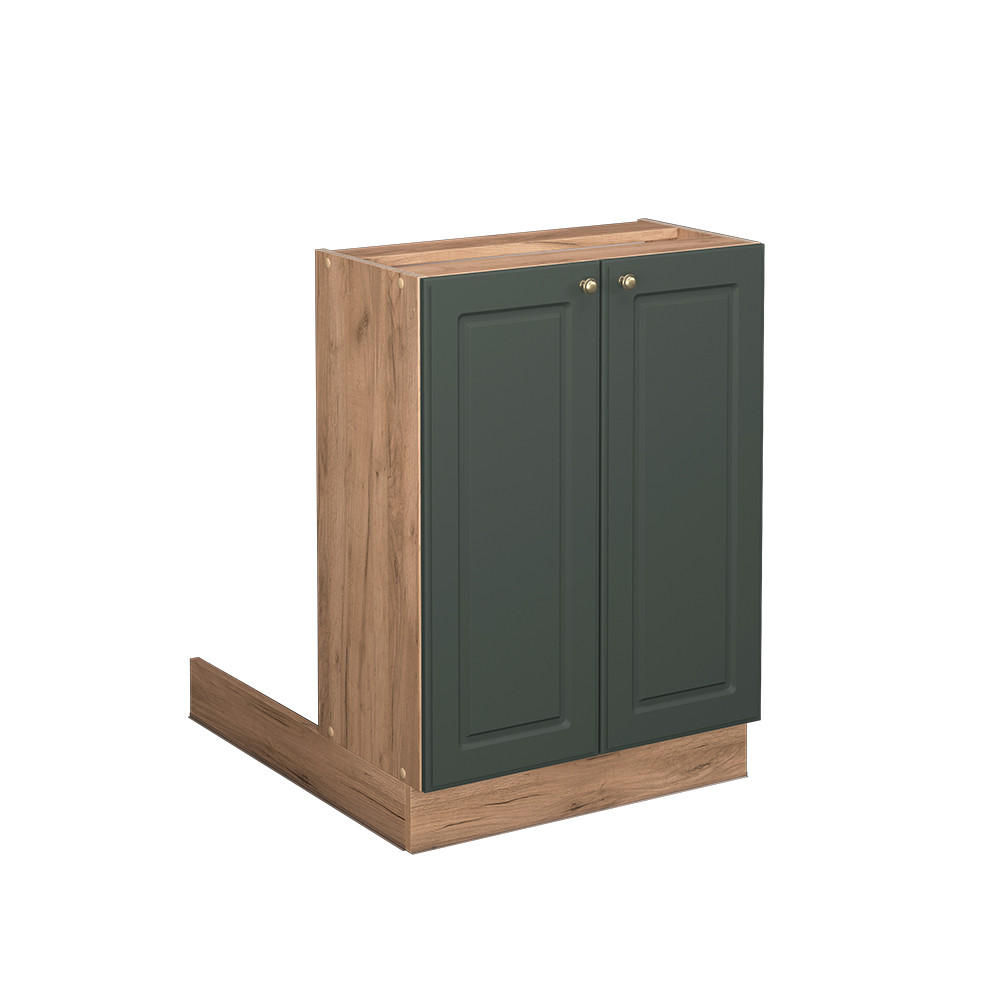 KÜCHENINSEL Fame-Line Grün-Gold Landhaus 60 cm ohne AP - Honigeiche/Grün, Holzwerkstoff (60/82/30cm) - Vicco