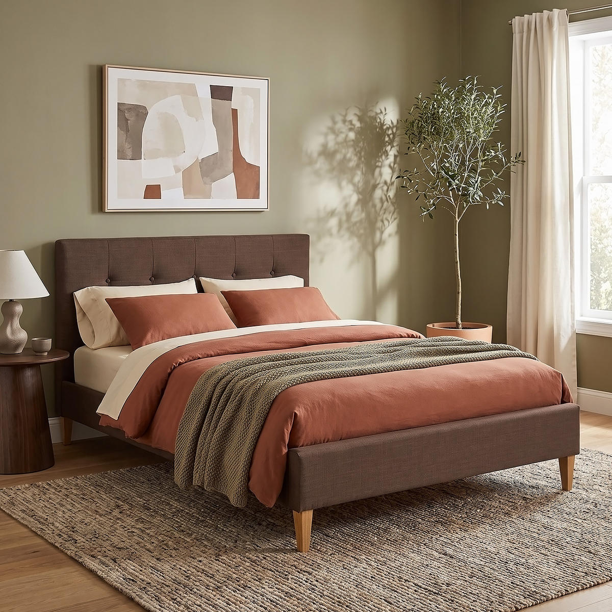 POLSTERBETT mit Lattenrost 140/200 cm in Braun - Braun, Textil (140/200cm) - Homestyle4u