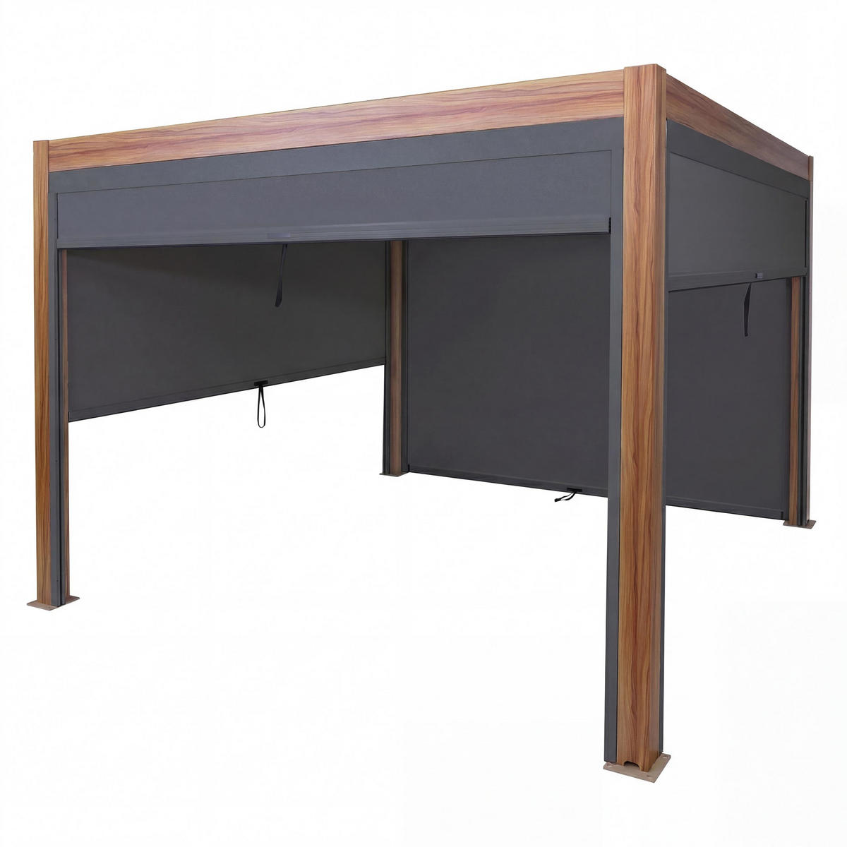 PERGOLA MIT SEITENWAND Braun - Braun, Metall (400/220/300cm) - MCW