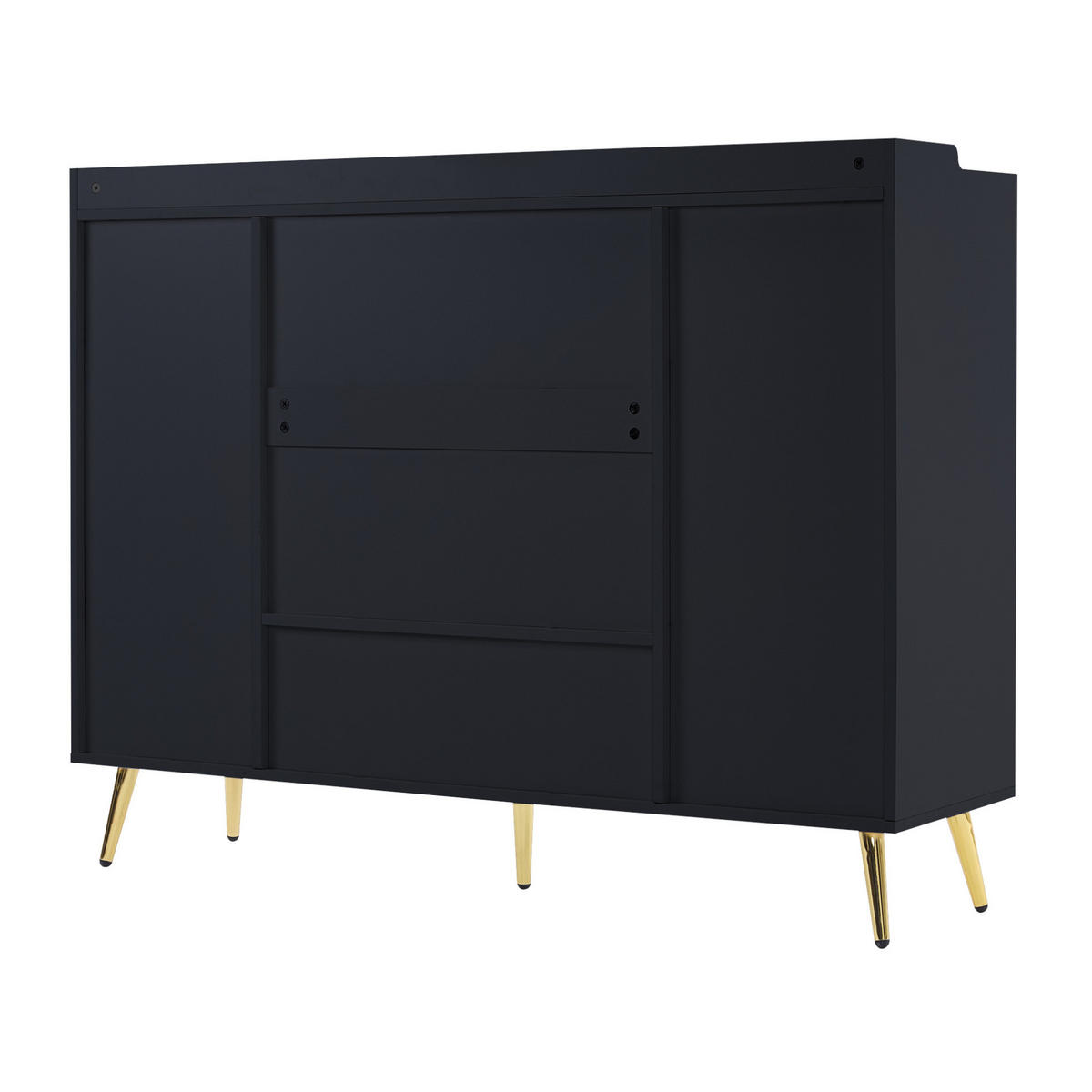 SCHUHSCHRANK aus Spanplatte 130x37x100cm in Schwarz mit 2 Schubladen - Schwarz, Holzwerkstoff (130/100/37cm) - Modfu