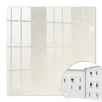 SCHLÜSSELBOX Weiß 30x30 cm – Türöffnung nach rechts - Marmor-Eleganz - Beige, Metall (30/30/5cm) - TULUP