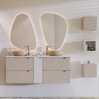 BADMÖBEL-SET 6-TLG. Newport-56 - Beige, Holzwerkstoff (200/200/40cm) - Lomado