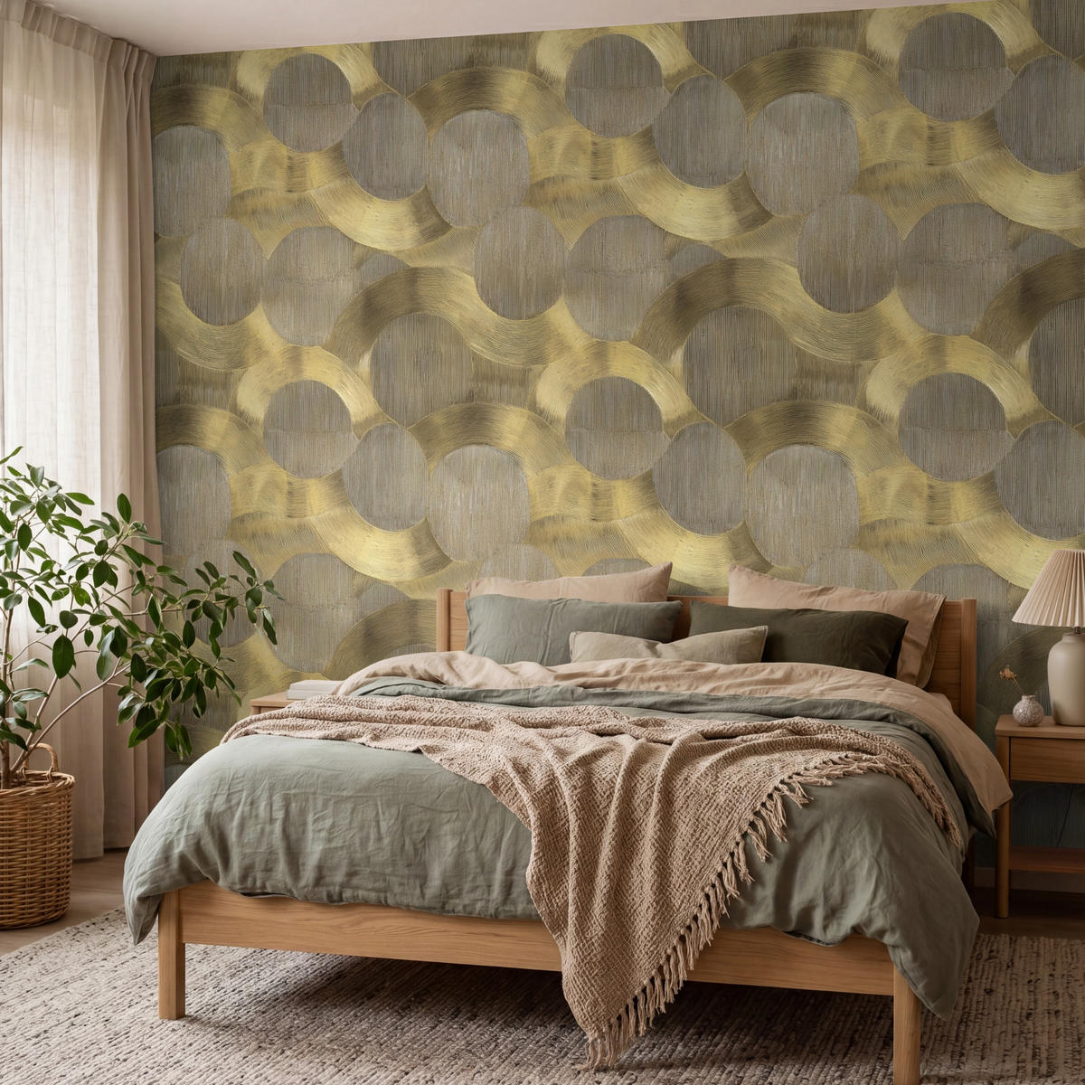 TAPETE - Modern - Geometrisch - Gold - 350x300 cm - Goldfarben, Papier (350/300cm) - OnlyWow