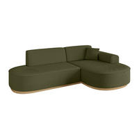 ECKSOFA Ottomane Rechts MARI-L1-v2 - 243x171x83 cm Grün Bouclé - Grün, Holzwerkstoff/Textil (171/243cm) - ALTDECOR