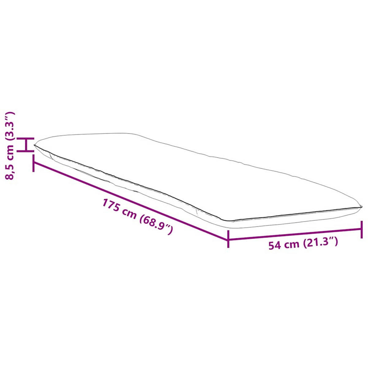 SONNENLIEGE Klappbar Creme 175/54/8.5 Cm Oxford-Gewebe - Creme, Textil (175/8.5/54cm) - vidaXL