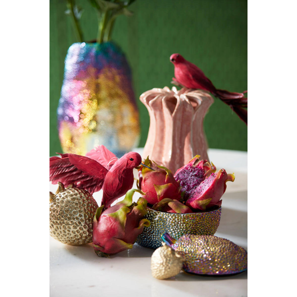 DEKOBOX DURIO 20x14,5x13 cm, Keramik, Mehrfarbig - Multicolor, Keramik (13cm) - Light & Living