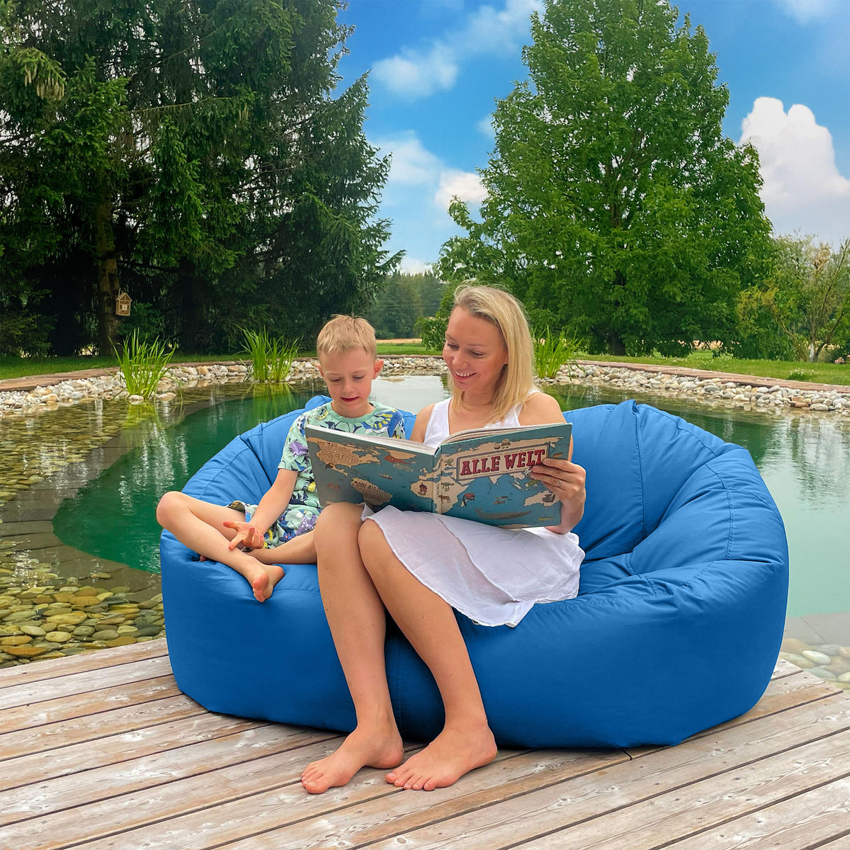 SITZSACK SOFA Lounge blau für Indoor und Outdoor - Blau, Textil (1600/60/1000cm) - Bruni