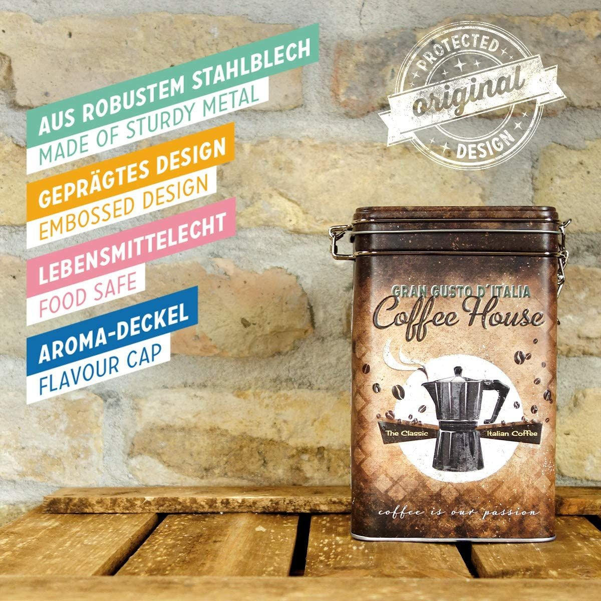 AROMADOSE Coffee & Chocolate Coffee House - Multicolor, Metall (11/17.5/7.5cm) - Nostalgic-Art