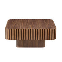COUCHTISCH 80/80 cm in Walnussfarben aus MDF und Massivholzrahmen - Walnussfarben, Holzwerkstoff (80/80/35cm) - BEAOK