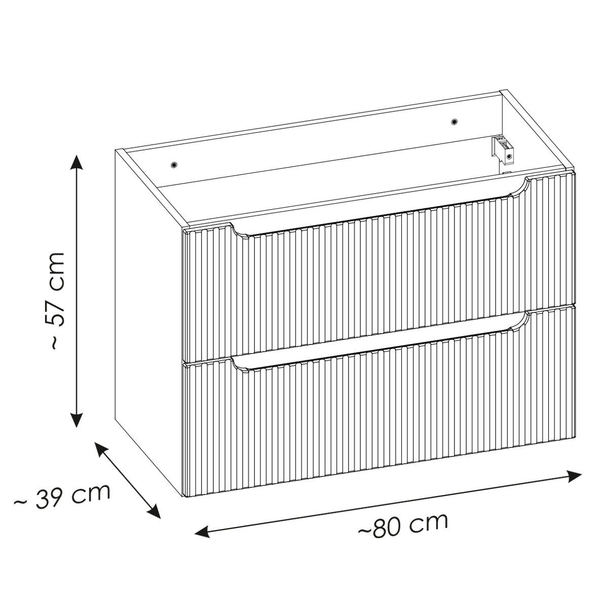 WASCHTISCHUNTERSCHRANK 100.4cm Riva Weiß und Holz - Weiß, Holzwerkstoff (100.4/59/40cm) - Petits-meubles