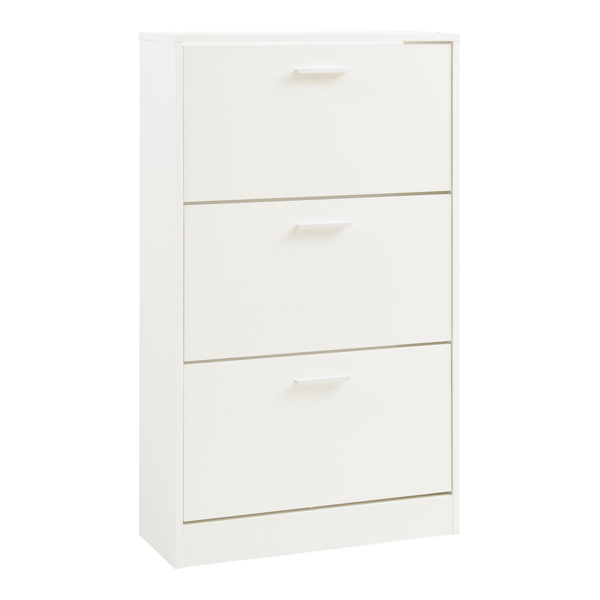 SCHUHSCHRANK Sykkylven - Weiß, Holzwerkstoff (60/103/24cm) - [en.casa]