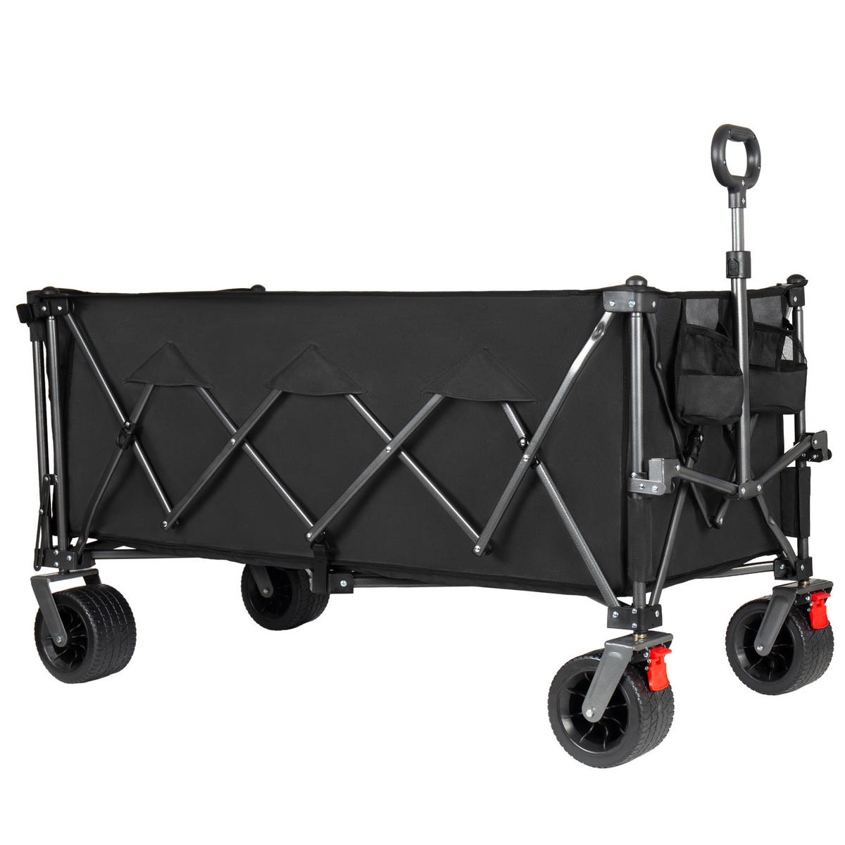 HANDWAGEN, faltbar-verbreitert, 300+120L, Geländeräder, schwarz - Schwarz, Metall (27.5/72.5/41cm) - Vallsero