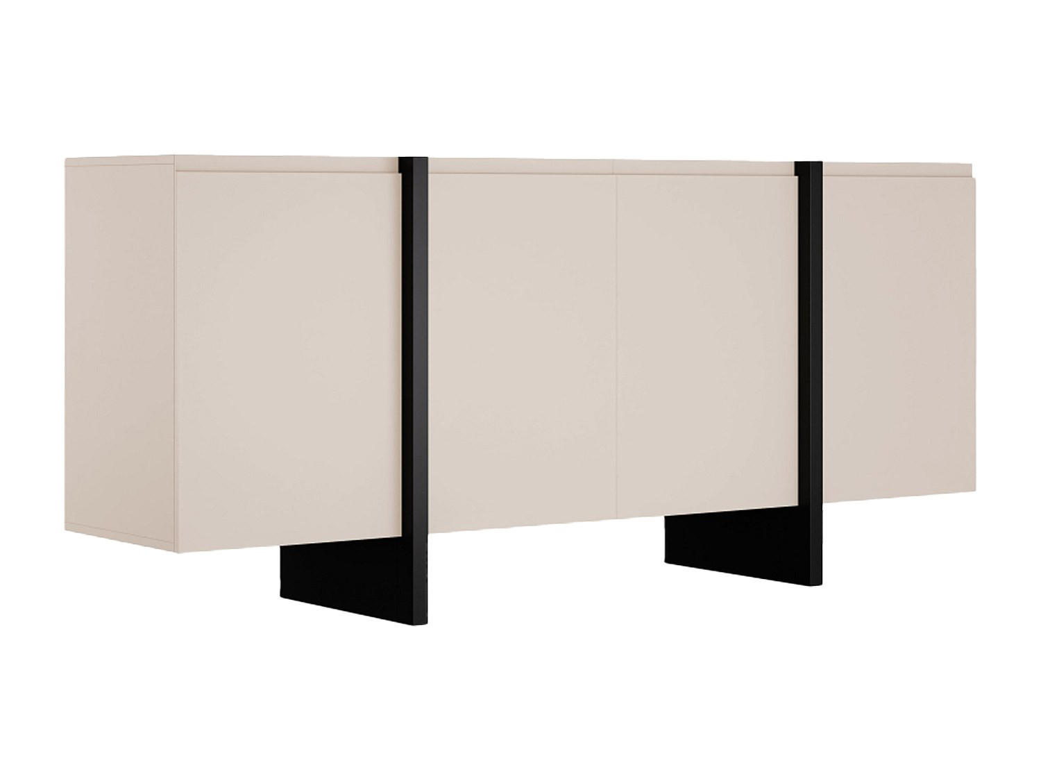 SIDEBOARD mit 4 Türen - MDF - Beige & Schwarz - LUVONIA - Schwarz, Holz (180/81/45cm) - Vente-Unique