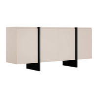 SIDEBOARD mit 4 Türen - MDF - Beige & Schwarz - LUVONIA - Schwarz, Holz (180/81/45cm) - Vente-Unique