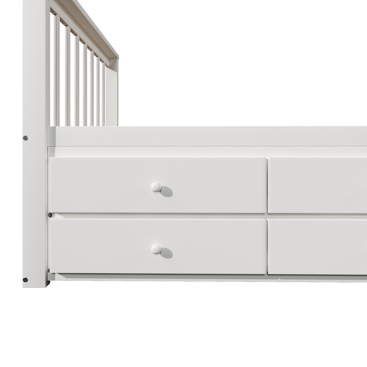 STAURAUMBETT 90/200 cm DE-04746, mit 3 Schubladen und Ausziehbett in Weiß - Weiß, Holz/Holzwerkstoff (90/200cm) - ComfortXL