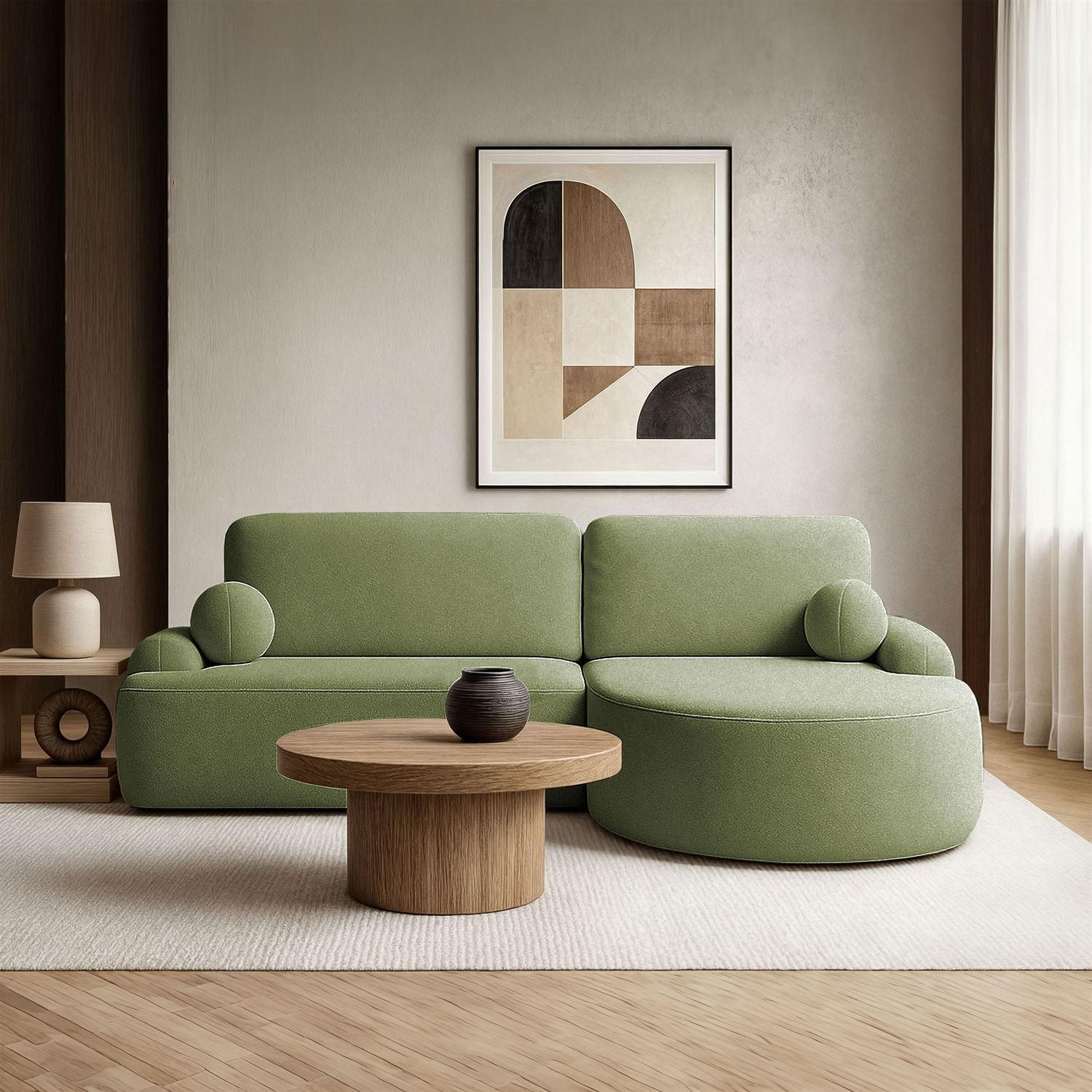 ECKSOFA CLEO mit Schlaffunktion Version Rechte QUELLE 38 - Grün, Kunststoff (264/172cm) - Lookway