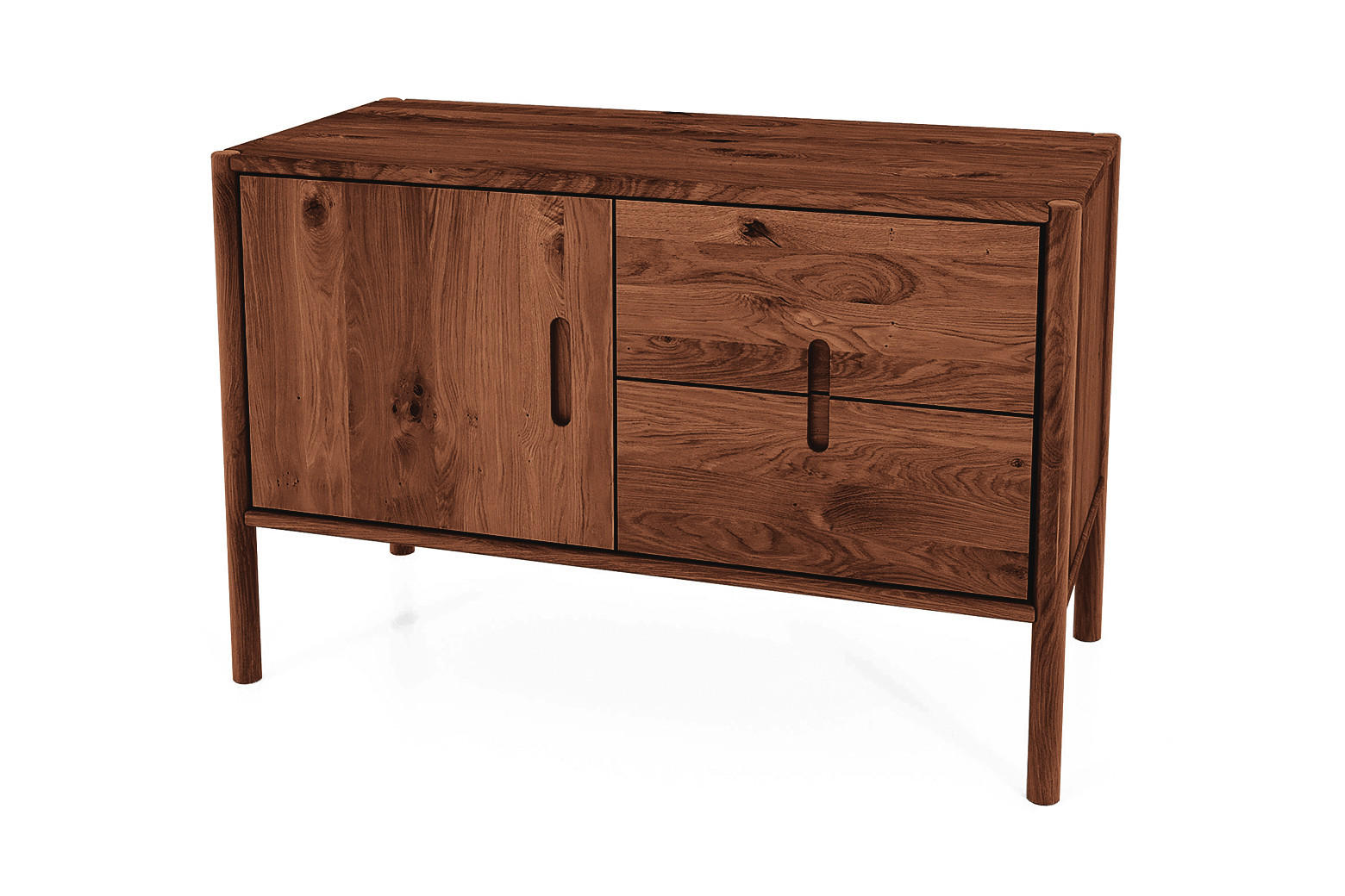KOMMODE INA Wildeiche - Dunkelbraun, Holz (97/64/46cm) - byoak