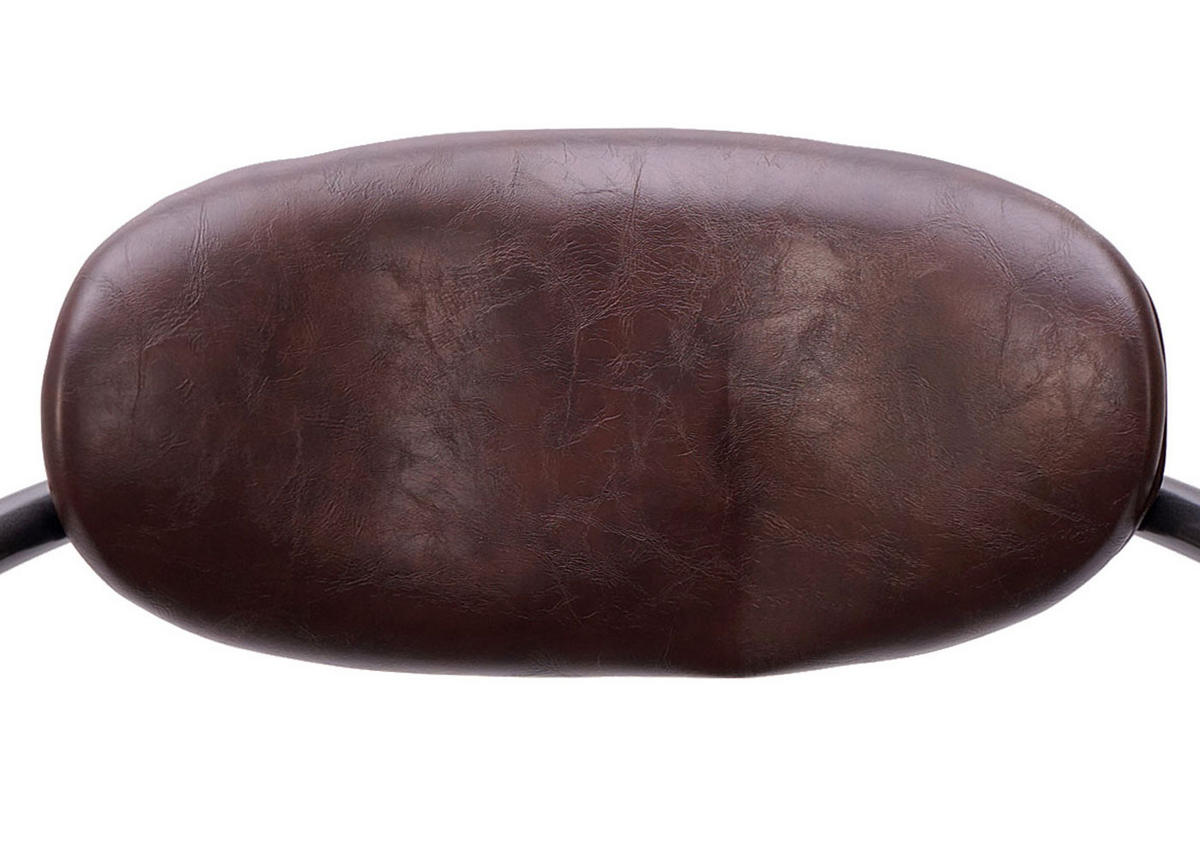 BARHOCKER gepolstert mit Lehne Sitzhöhe 66-76cm höhenverstellbar Wildleder-Optik vintage Braun - Dunkelbraun, Kunststoff (53/106/43cm) - PROREGAL