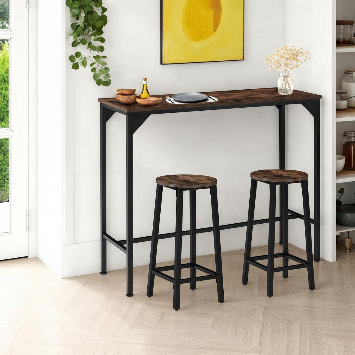BARTISCH Kerry,120 x 40 x 100,5 cm,Industrial Holz dunkel, rustikal - Rostfarben, Holz (40/100.5/120cm) - tectake