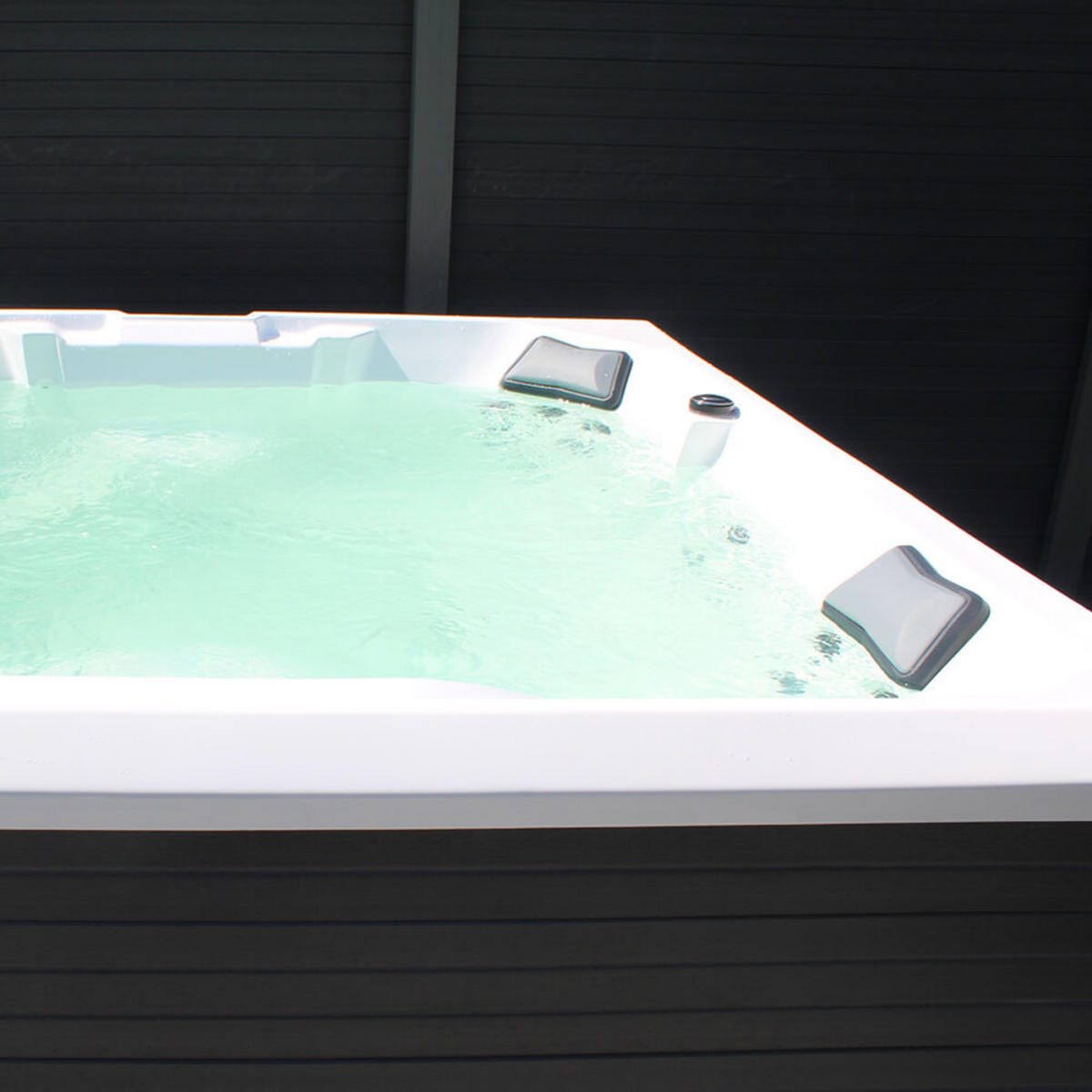 OUTDOOR WHIRLPOOL STREAM BIG PURE - 207 x 207 cm, Pure - Anthrazit, Kunststoff (207.5/88/207.5cm) - Home Deluxe