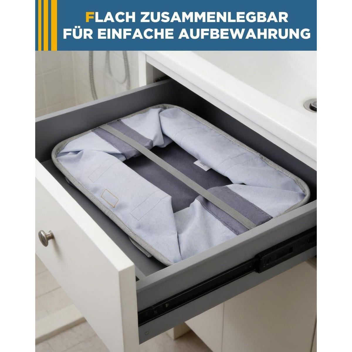 WÄSCHEKORB 2er Set Blau/Grau 68L faltbar - Multicolor, Textil (39/32/55cm)