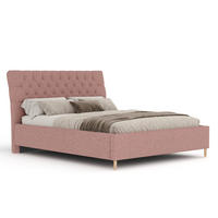 POLSTERBETT Vezzola Rosa 140/200 cm im Webstoff - Pink/Naturfarben, Holz/Holzwerkstoff (140/200cm) - Maison de Reve