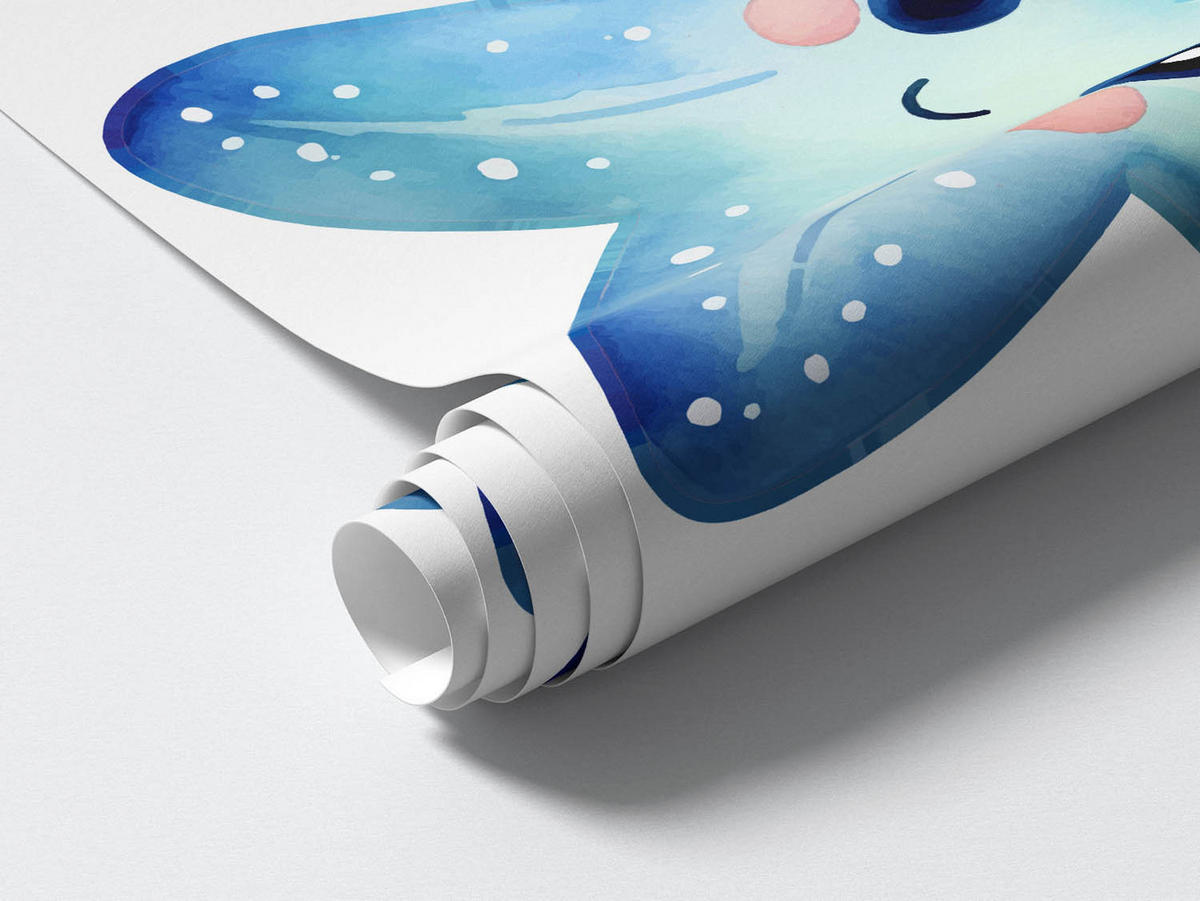 WANDAUFKLEBER 100x106cm - Niedlicher Seestern - Multicolor, Kunststoff (100/106/0.1cm) - Wallfluent