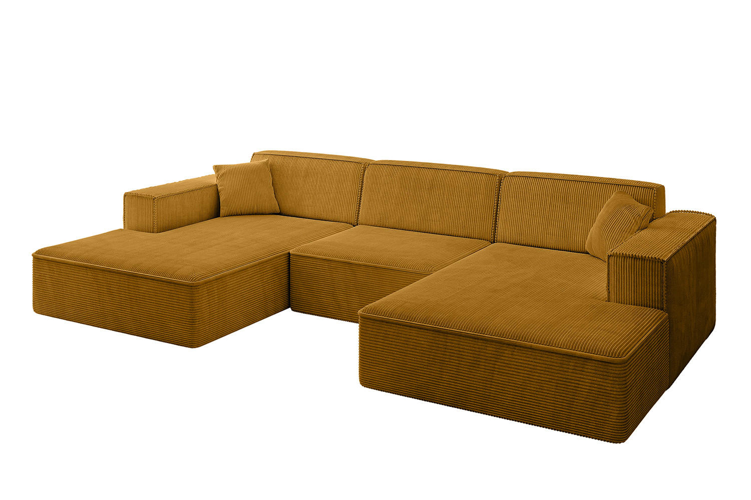 WOHNLANDSCHAFT IREA-U1-v4 - 297x165x72,5 cm Senfgelb - Currygelb/Gelb, Holzwerkstoff/Textil (297/72/165cm) - ALTDECOR