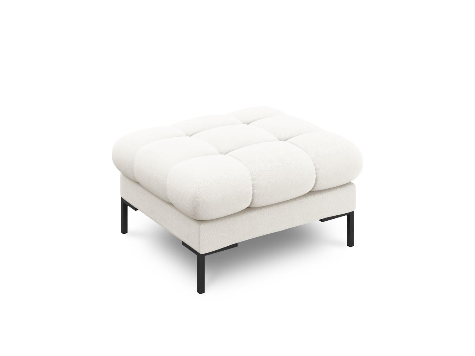 POUF Mamaia aus strukturiertem Stoff leichtes beige - Creme, Textil (60/41/60cm) - Micadoni