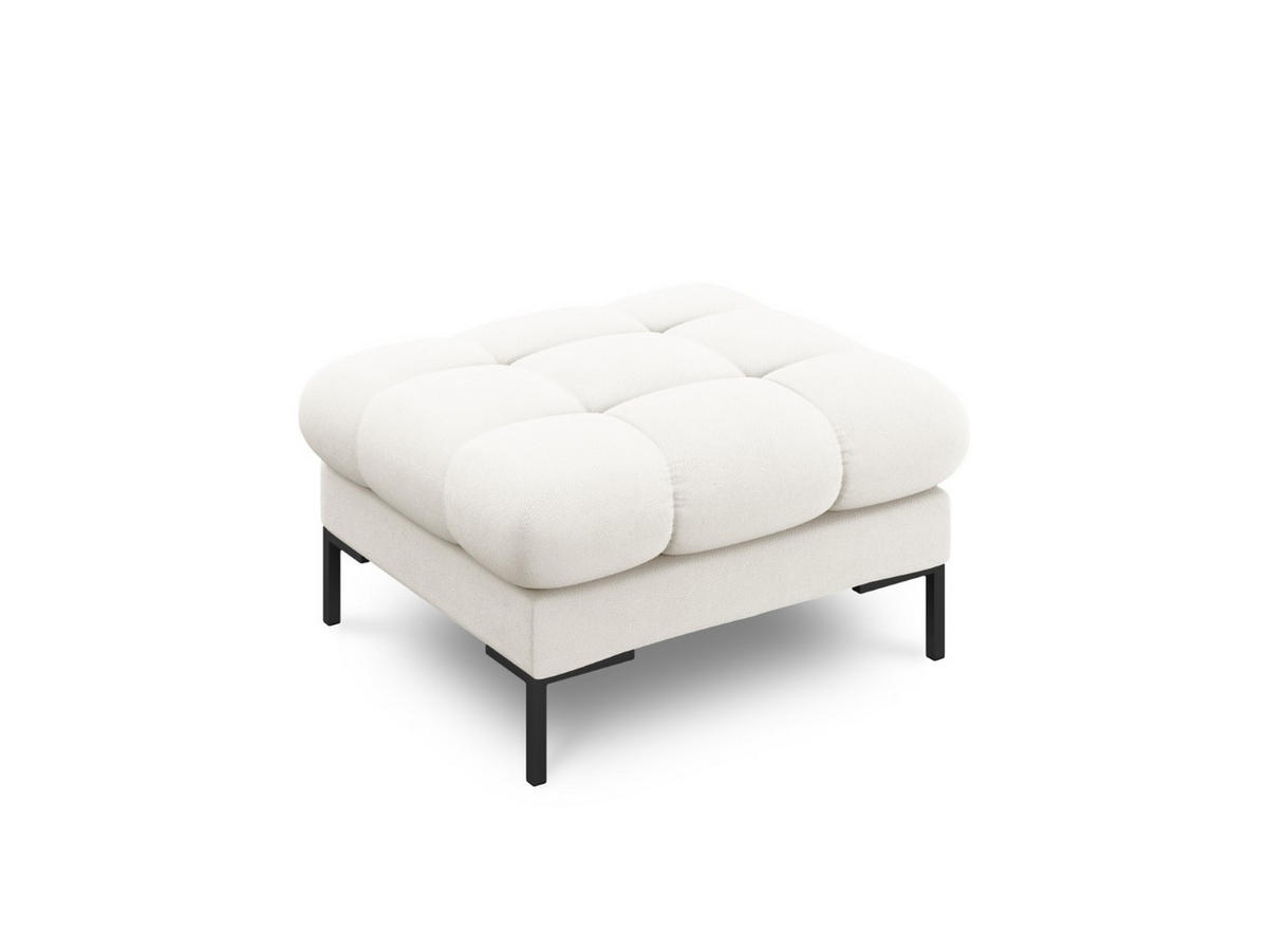 POUF Mamaia aus strukturiertem Stoff leichtes beige - Creme, Textil (60/41/60cm) - Micadoni