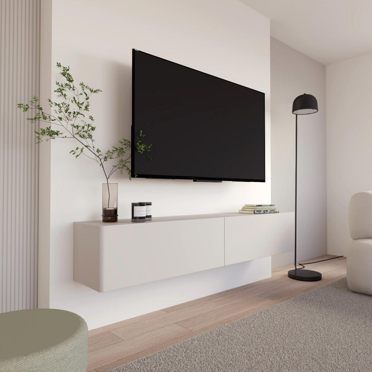 TV-STOLÍK Olio Kašmír 175 cm - kašmírová, kompozitné drevo (175/28.4/31.6cm) - Selsey