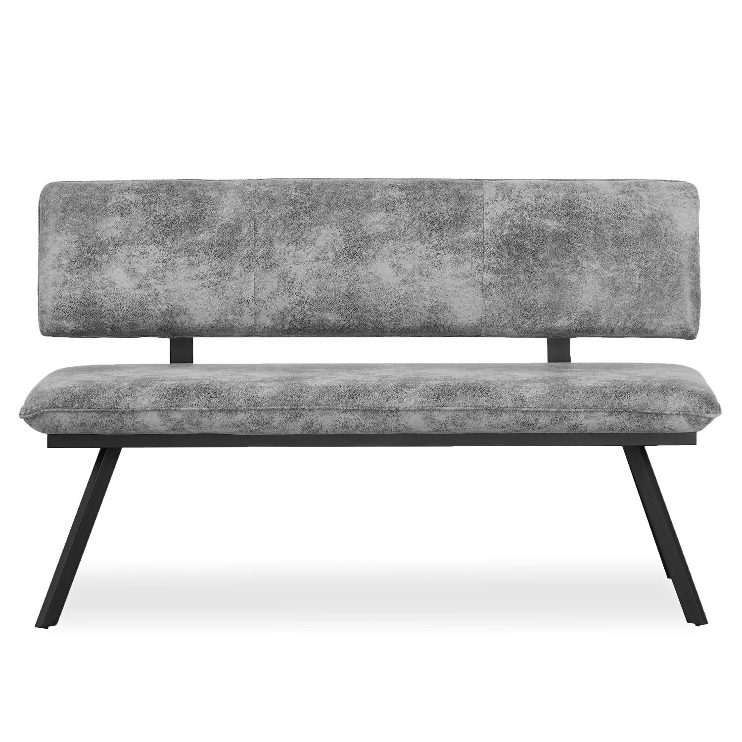 SITZBANK JUNA 160/57/86 cm Grau - Grau, Textil/Metall (160/86/57cm) - B&D Home